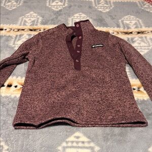 Columbia Women's Maroon Button-Up Sweater